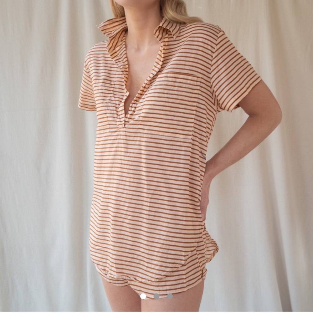 Striped lounge pajama top